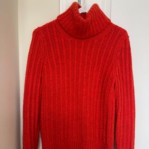 Banana Republic Italian Yarn Turtleneck Sweater, Size XS, Orange